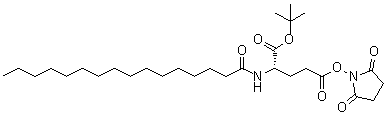 CAS 登录号：204521-63-1, (2S)-5-[(2,5-二氧代-1-吡咯烷基)氧基]-5-氧代-2-[(1-氧代十六烷基)氨基]戊酸叔丁酯